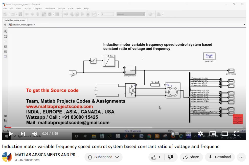 Induction Motor Variable Frequency Speed Control System Based Constant Ratio Of Voltage And Frequenc project thumbnail image