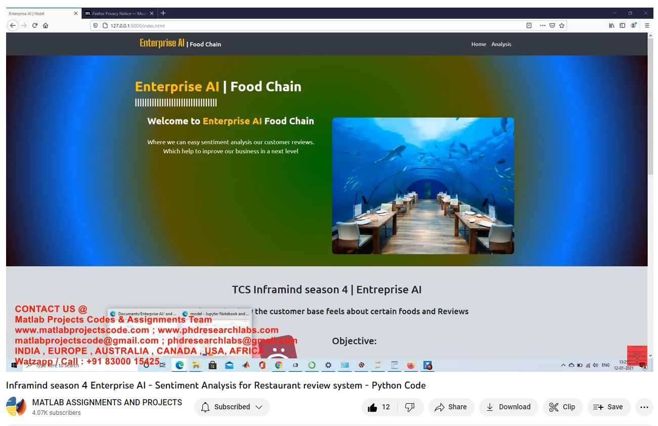 Inframind Season 4 Enterprise Ai - Sentiment Analysis For Restaurant Review System - Python Code-Python-Electrical Assignments-Projects-Phd Research project thumbnail image