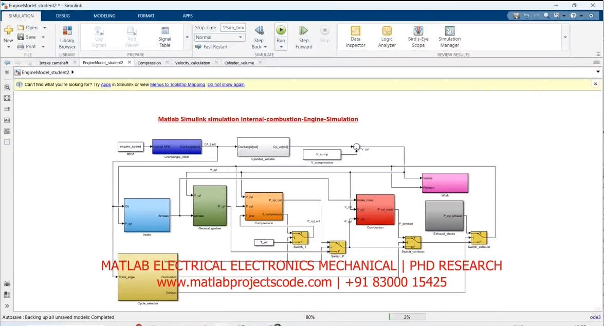 Internal Combustion Engine - Phd Research - Matlab Simulink Simulation project thumbnail image