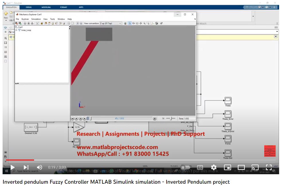 Inverted Pendulum - Fuzzy Controller Matlab Simulink Simulation project thumbnail image