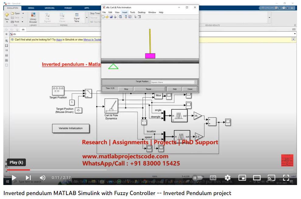 Inverted Pendulum - Matlab Simulink With Fuzzy Controller project thumbnail image