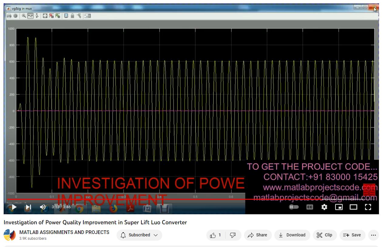 Investigation Of Power Quality Improvement In Super Lift Luo Converter project simulation thumbnail for Renewable Energy Engineering