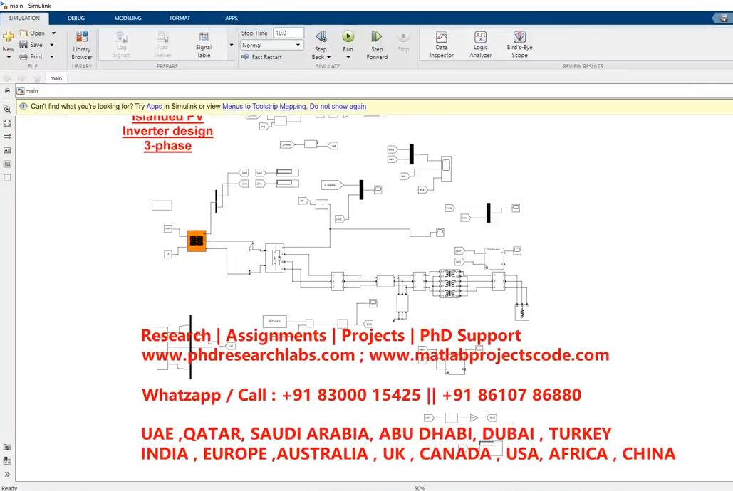 Islanded Pv Inverter Design Matlab Simulink Islanding _ 3 Phase Inverter Islanding _ Simulink project thumbnail image