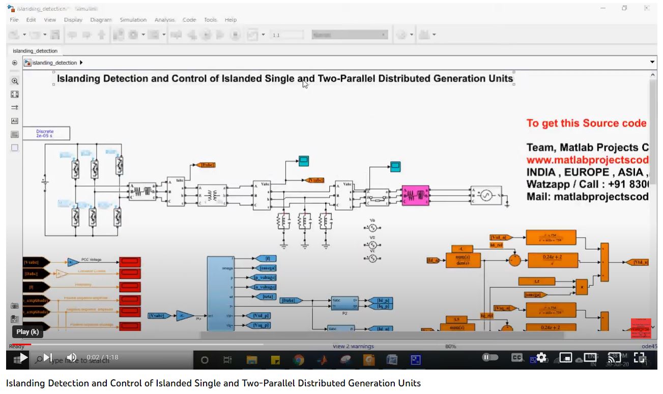 Islanding Detection And Control Of Islanded Single And Two-Parallel Distributed Generation Units project thumbnail image