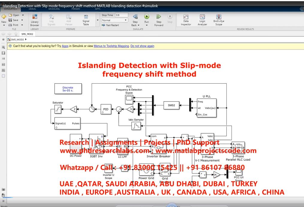 Islanding Detection With Slip Mode Frequency Shift Method Matlab Islanding Detection project thumbnail image