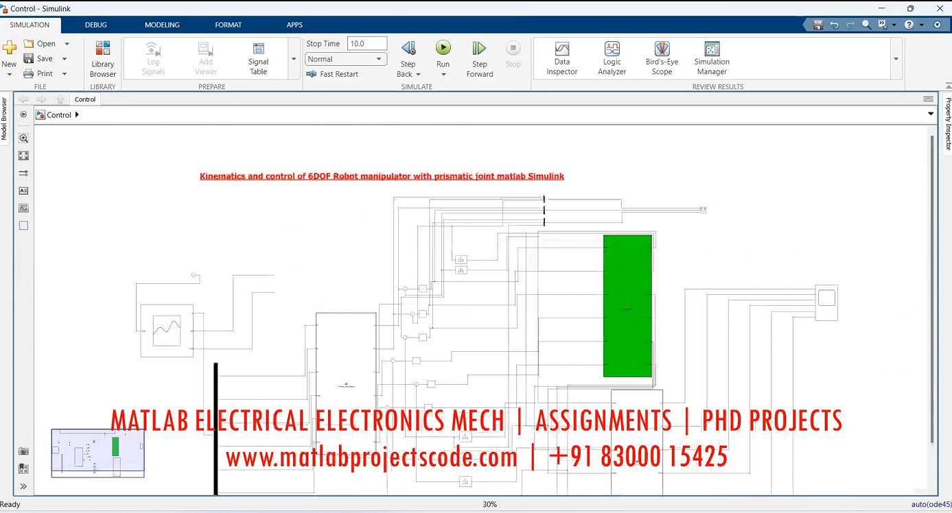 Kinematics And Control Of 6Dof Robot Manipulator With Prismatic Joint Matlab Simulink - Phd Research project thumbnail image