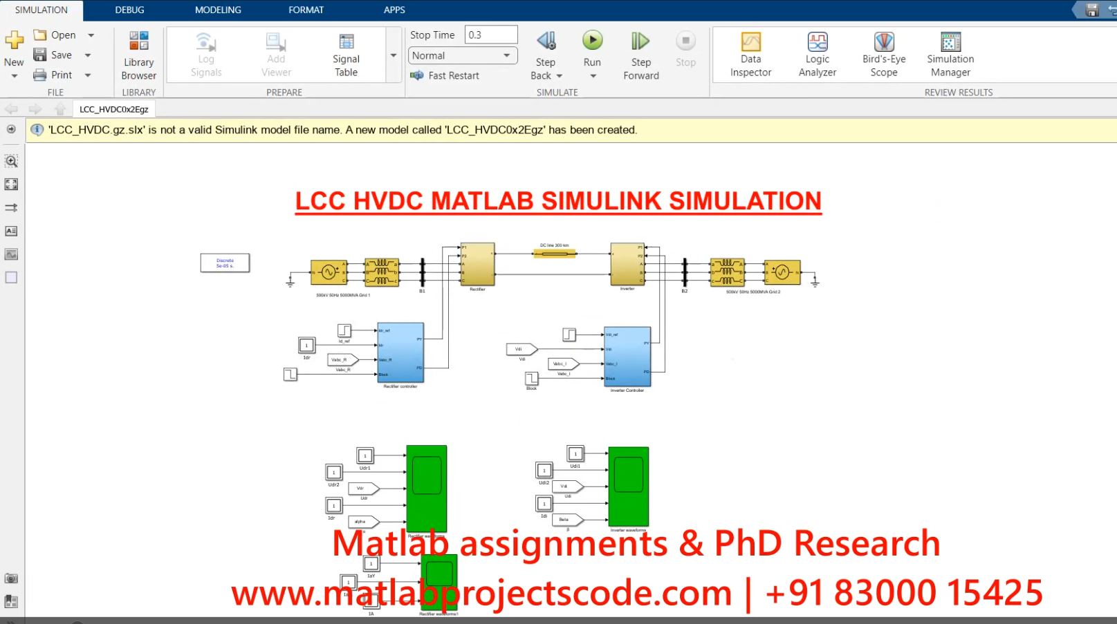 Lcc Hvdc Matlab Simulink Simulation-Electrical Simulink project thumbnail image