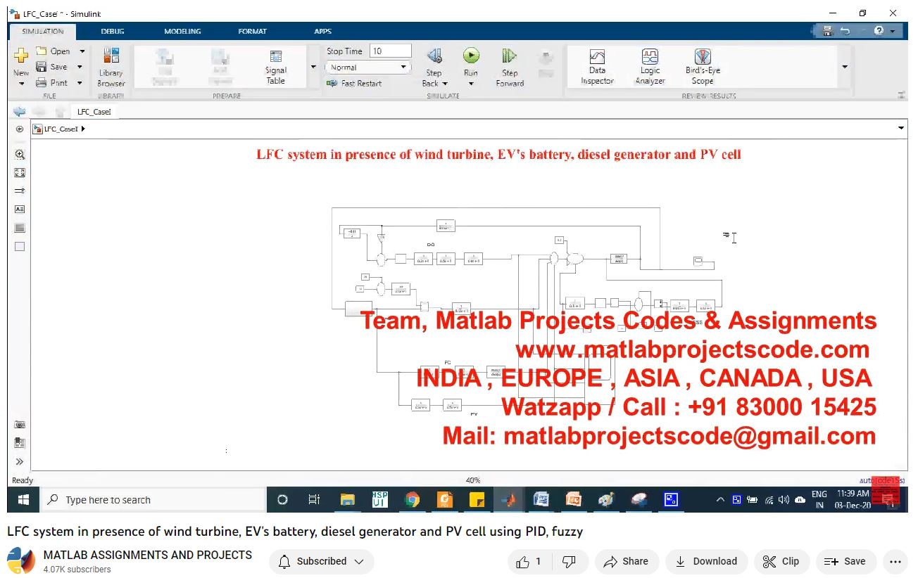 Lfc System In Presence Of Wind Turbine Ev S Battery Diesel Generator And Pv Cell Using Pid Fuzzy-Matlab Simulink-Electrical Assignments-Projects-Phd Research project simulation thumbnail for Renewable Energy Engineering
