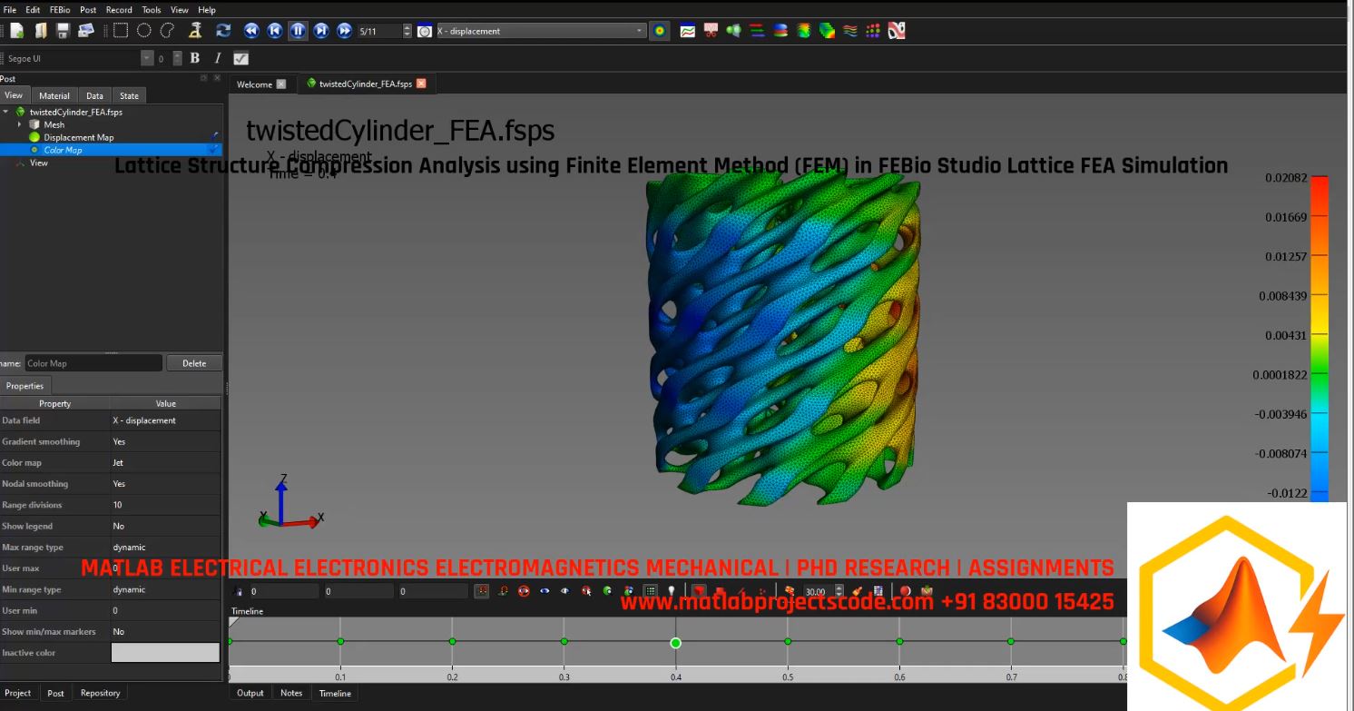 Lattice Structure Compression Analysis Using Finite Element Method Fem In Febio Studio Lattice Fea Simulation project simulation thumbnail for FEA & CFD Engineering