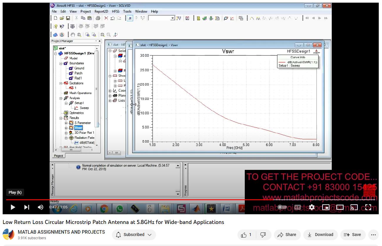 Low Return Loss Circular Microstrip Patch Antenna At 5 8Ghz For Wide-Band Applications project thumbnail image
