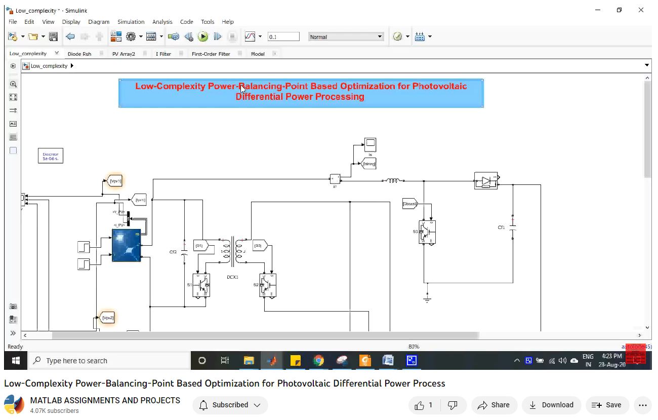 Low-Complexity Power-Balancing-Point Based Optimization For Photovoltaic Differential Power Process-Matlab Simulink-Electrical Assignments-Projects-Phd Research project thumbnail image