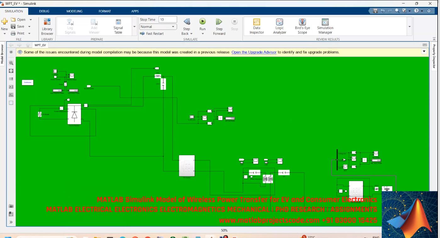 Matlab Simulink Model Of Wireless Power Transfer For Ev And Consumer Electronics project thumbnail image