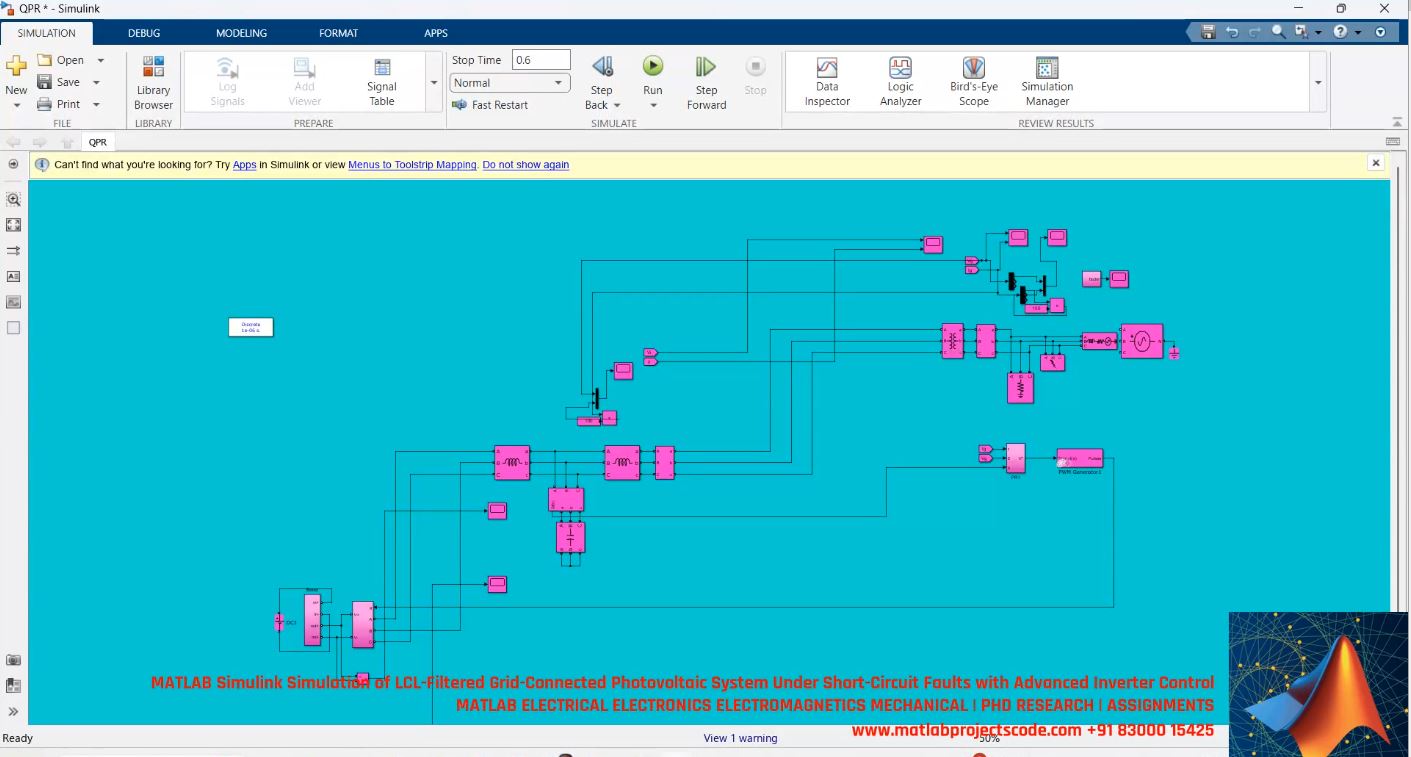 Matlab Simulink Simulation Of Lcl-Filtered Grid-Connected Photovoltaic System Under Short-Circuit Faults With Advanced Inverter Control project thumbnail image