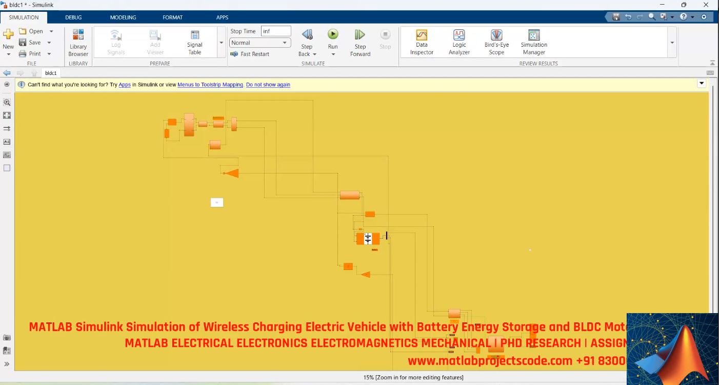 Matlab Simulink Simulation Of Wireless Charging Electric Vehicle With Battery Energy Storage And Bldc Motor Drive project thumbnail image
