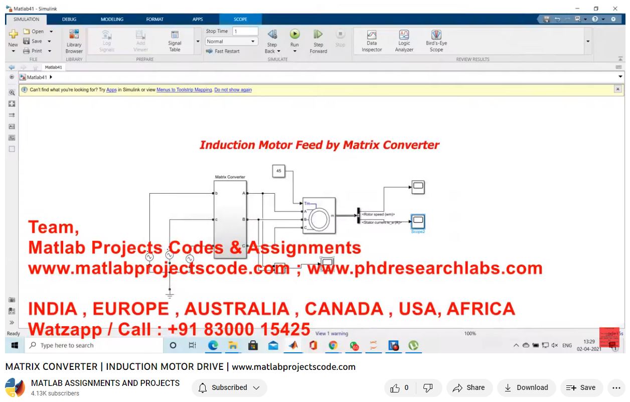 Matrix Converter _ Induction Motor Drive project thumbnail image