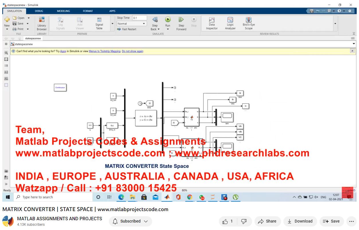 Matrix Converter _ State Space project thumbnail image