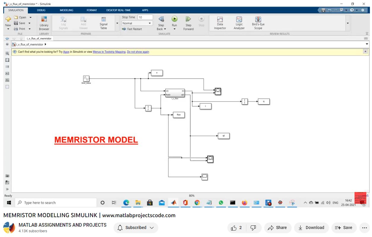 Memristor Modelling Simulink project thumbnail image