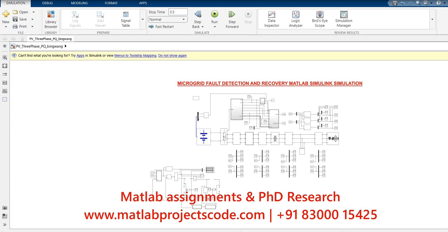 Microgrid Fault Detection And Recovery Matlab Simulink Simulation project thumbnail image