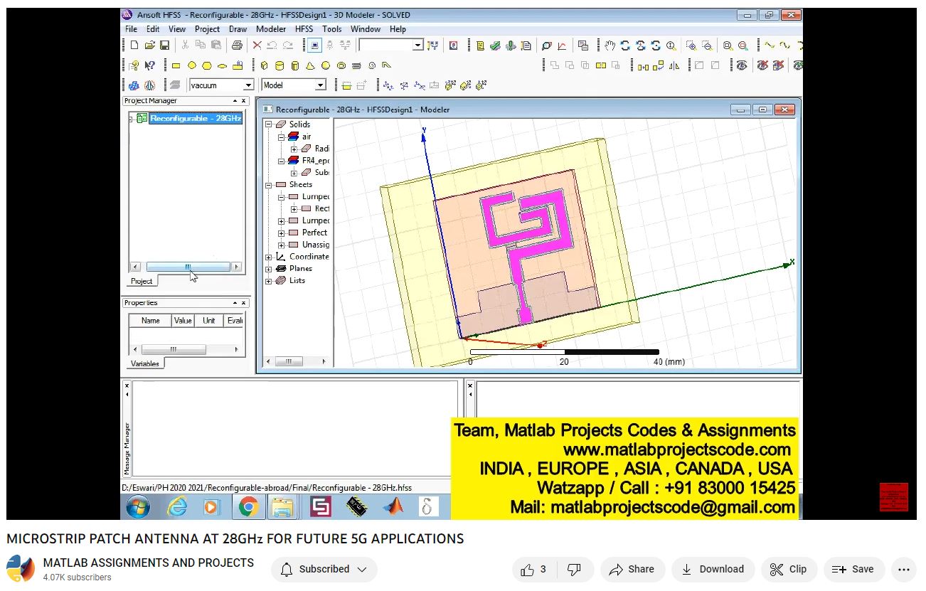Microstrip Patch Antenna At 28Ghz For Future 5G Applications-Antenna-Electrical Assignments-Projects-Phd Research project thumbnail image