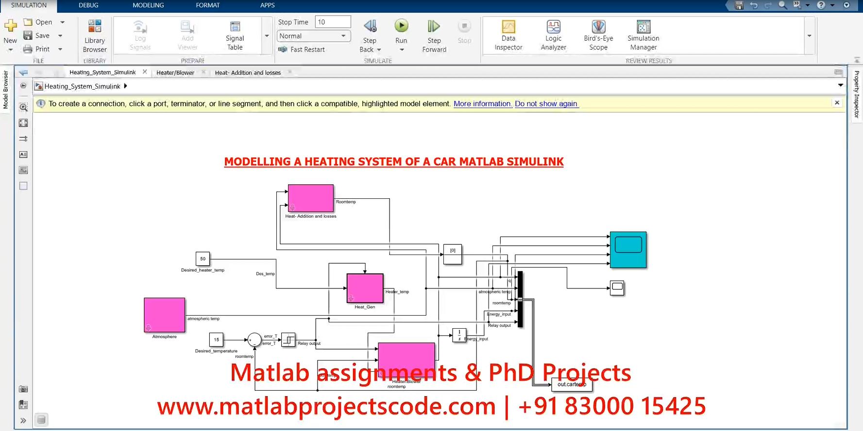 Modelling A Heating System Of A Car Matlab Simulink Simulation Project project thumbnail image