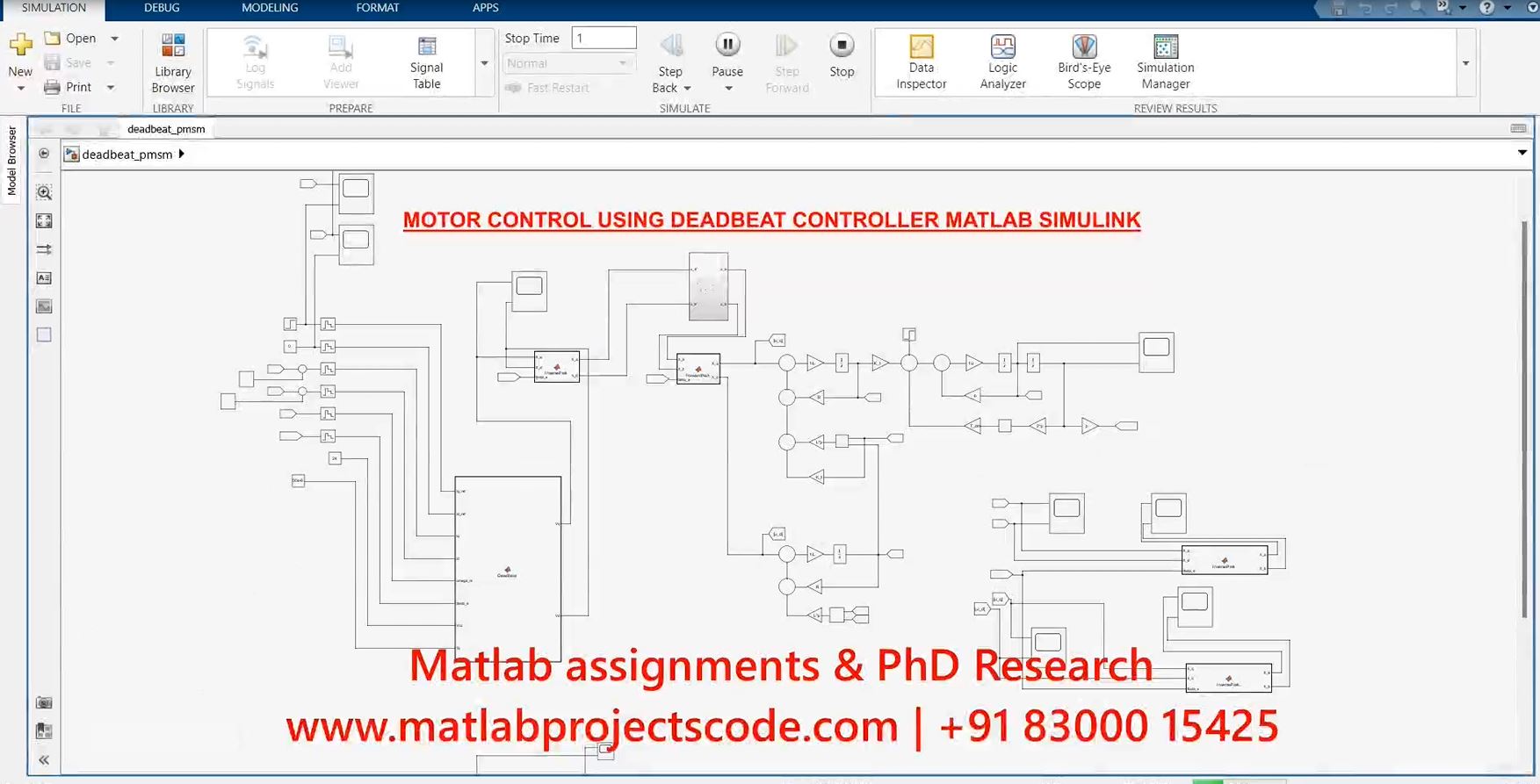 Motor Control Using Deadbeat Controller Matlab Simulink project thumbnail image