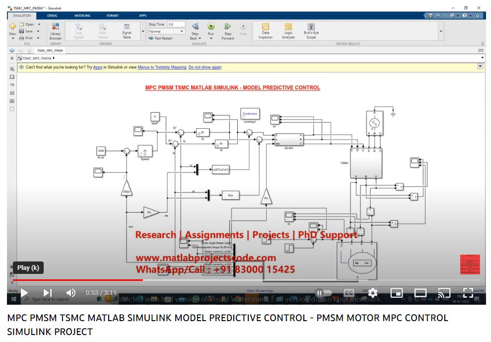 Mpc Pmsm Tsmc Matlab Simulink - Model Predictive Control project thumbnail image