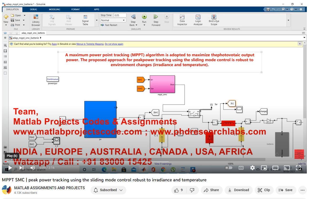 Mppt Smc _ Peak Power Tracking Using The Sliding Mode Control Robust To Irradiance And Temperature project thumbnail image