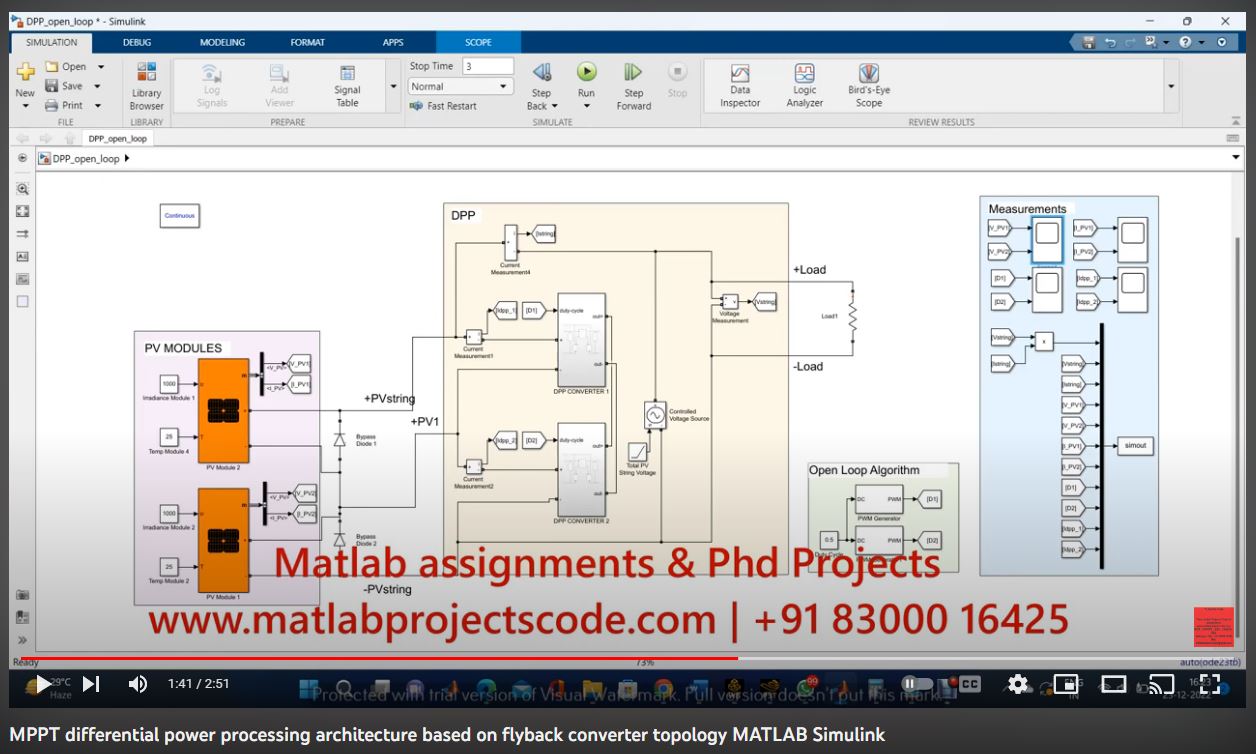 Mppt Differential Power Processing Architecture Based On A Flyback Converter Topology Matlab Simulink project thumbnail image