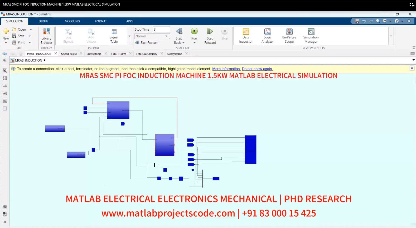 Mras Smc Pi Foc Induction Machine 1 5Kw Matlab Electrical Simulation project thumbnail image