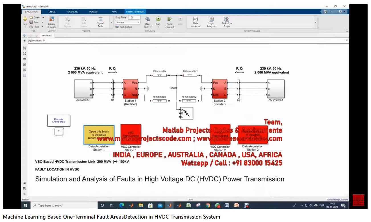 Machine Learning Based One-Terminal Fault Areasdetection In Hvdc Transmission System-Matlab Simulink-Electrical Assignments-Projects-Phd Research project thumbnail image