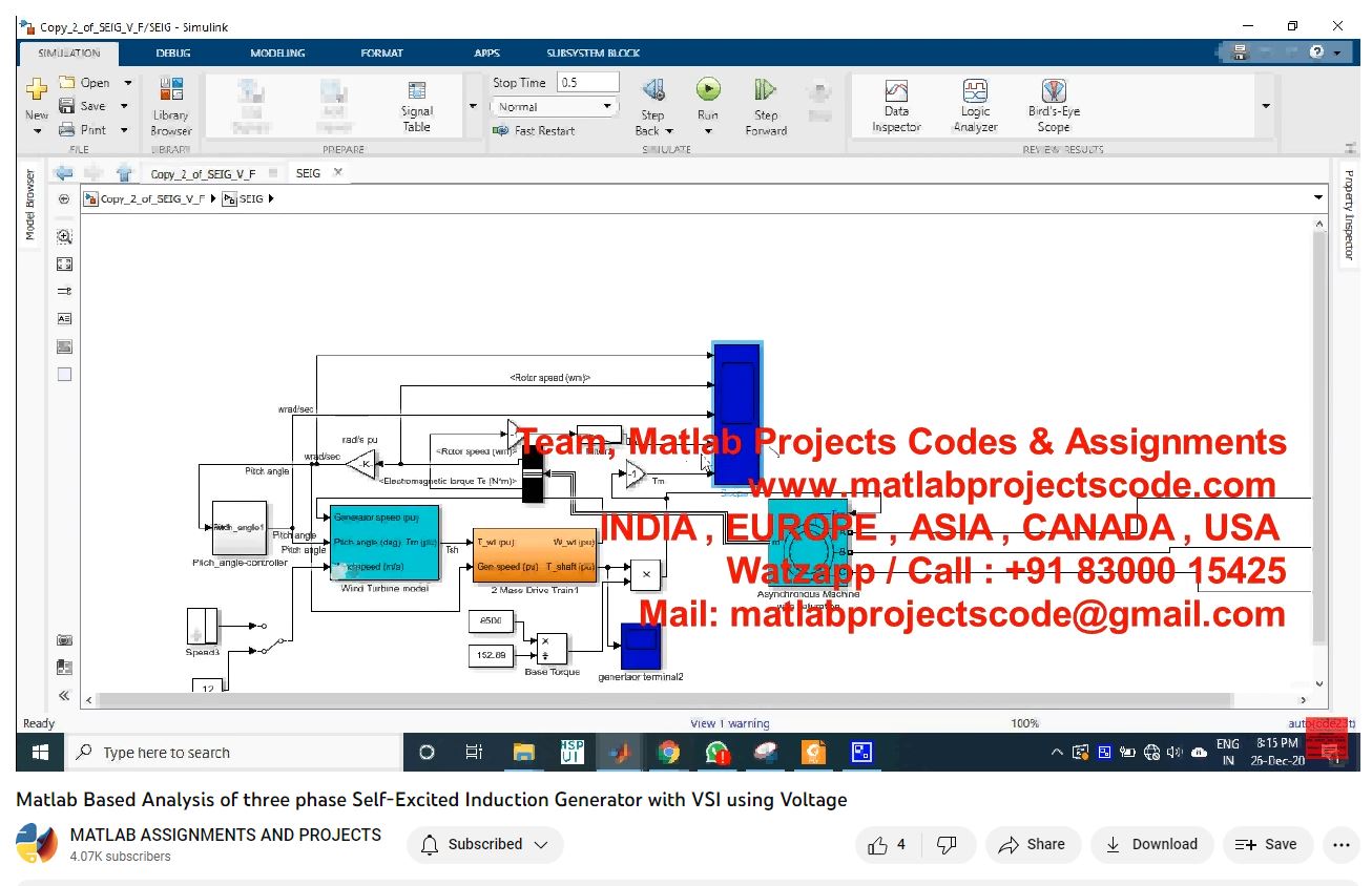 Matlab Based Analysis Of Three Phase Self-Excited Induction Generator With Vsi Using Voltage-Matlab Simulink-Electrical Assignments-Projects-Phd Research project thumbnail image