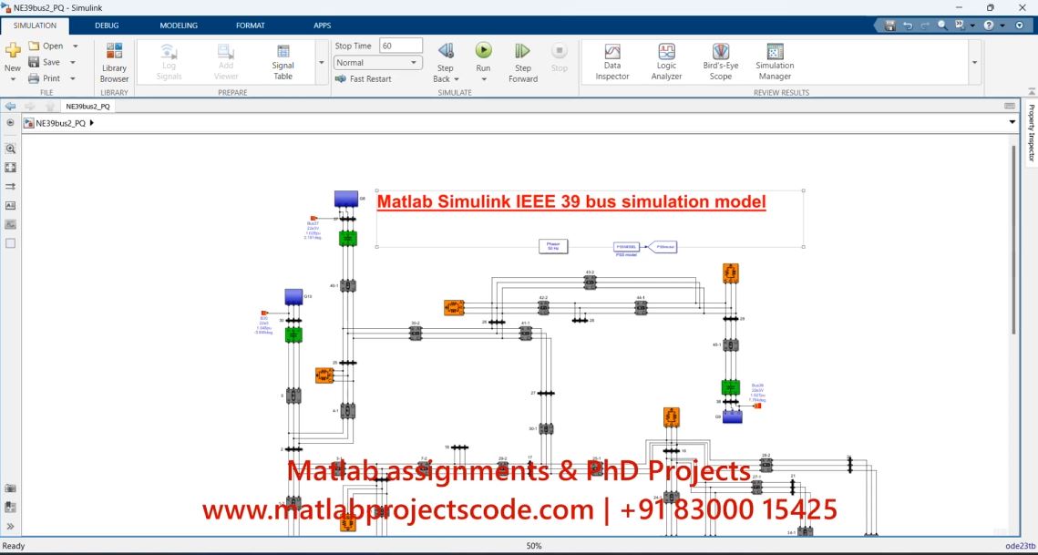 Matlab Simulink Ieee 39 Bus - Electrical Simulation project thumbnail image