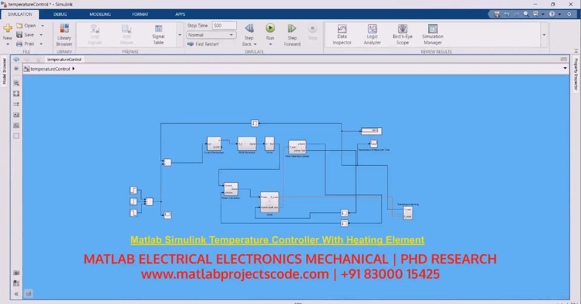 Matlab Simulink Temperature Controller With Heating Element project thumbnail image