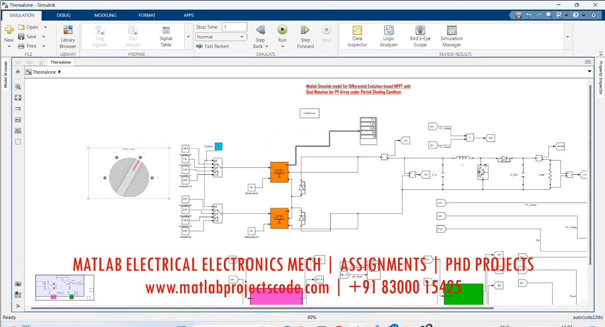 Matlab Simulink Model For Differential Evolution-Based Mppt With Dual Mutation For Pv Array Under Partial Shading Condition project thumbnail image