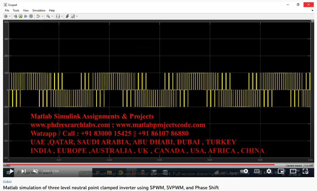 MATLAB Simulation of Three Level Neutral Point Clamped Inverter using SPWM, SVPWM and Phase Shift PWM project simulation thumbnail for Power Electronics Engineering