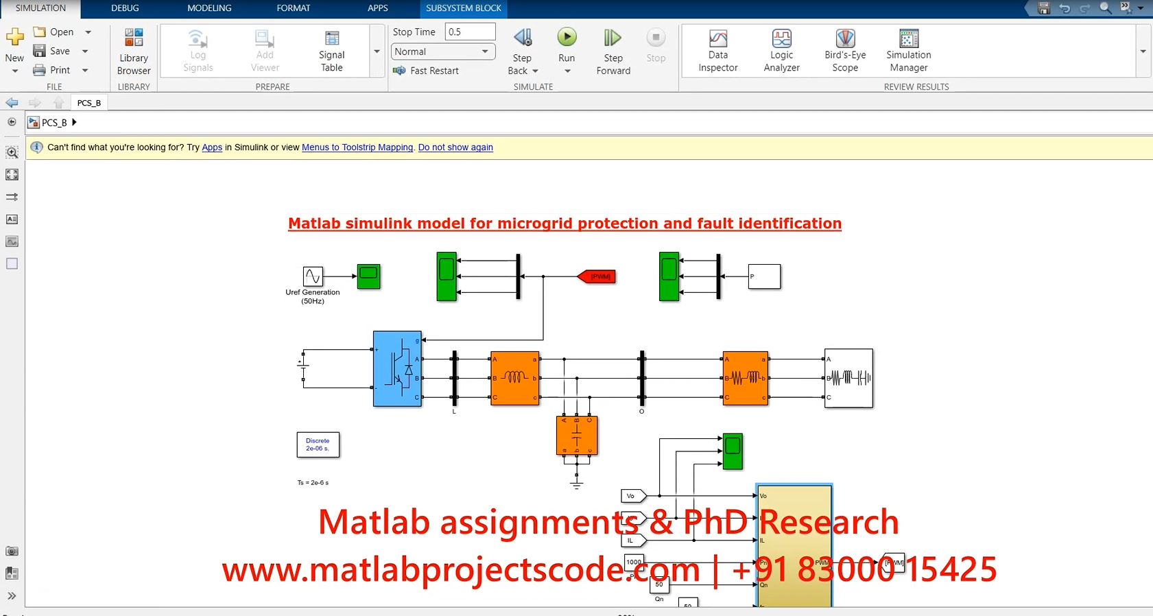 Matlab Simulink Model For Microgrid Protection And Fault Identification project thumbnail image