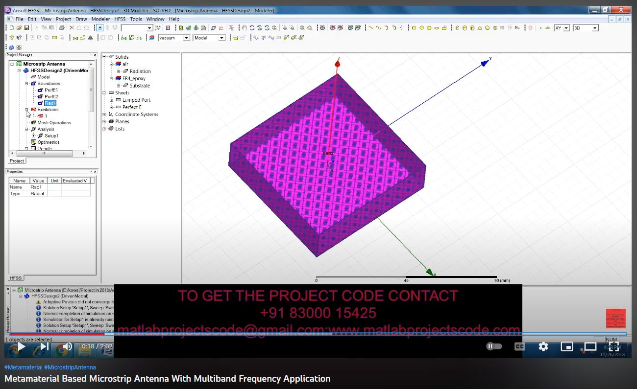 Metamaterial based Microstrip Antenna with Multiband Frequency Application project thumbnail image