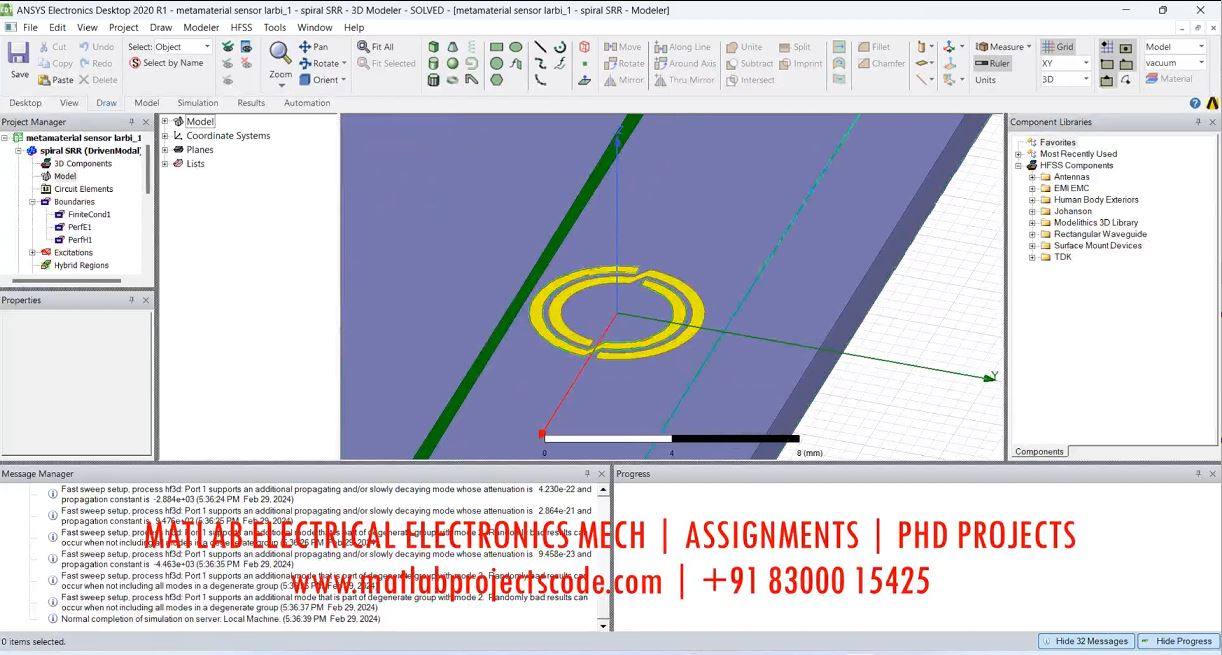 Metamaterial Ring Resonator - Hfss Antenna project thumbnail image