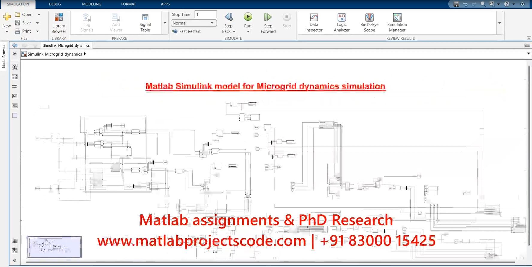 Microgrid Dynamics Simulation - Electrical Matlab Simulation project thumbnail image