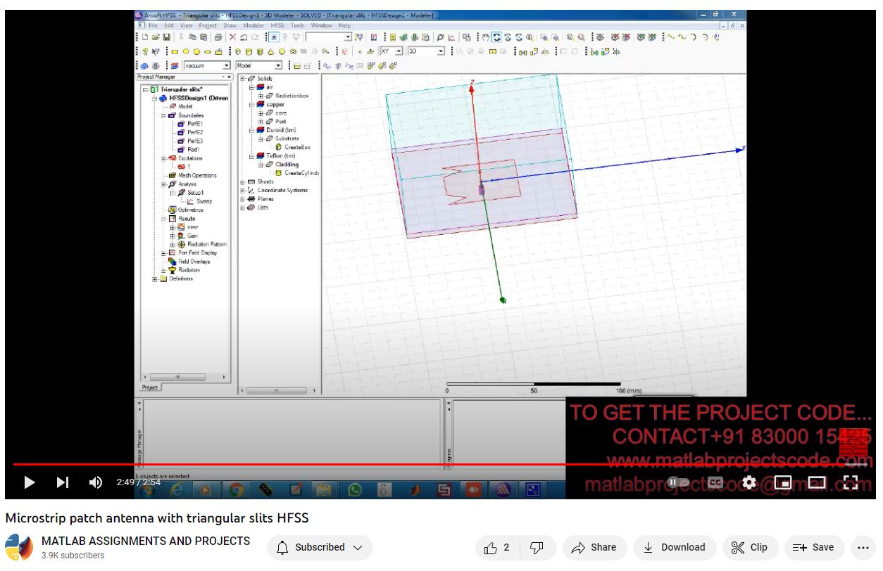 Microstrip Patch Antenna With Triangular Slits Hfss project thumbnail image