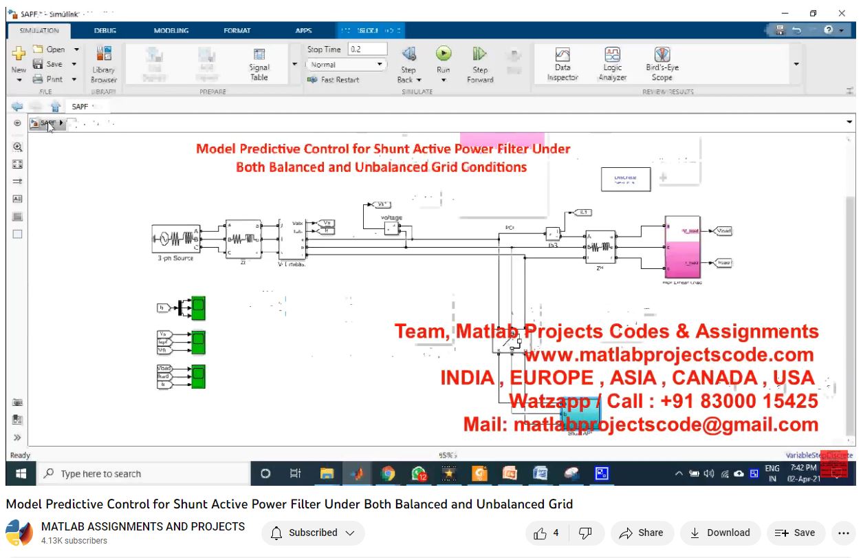 Model Predictive Control For Shunt Active Power Filter Under Both Balanced And Unbalanced Grid project thumbnail image