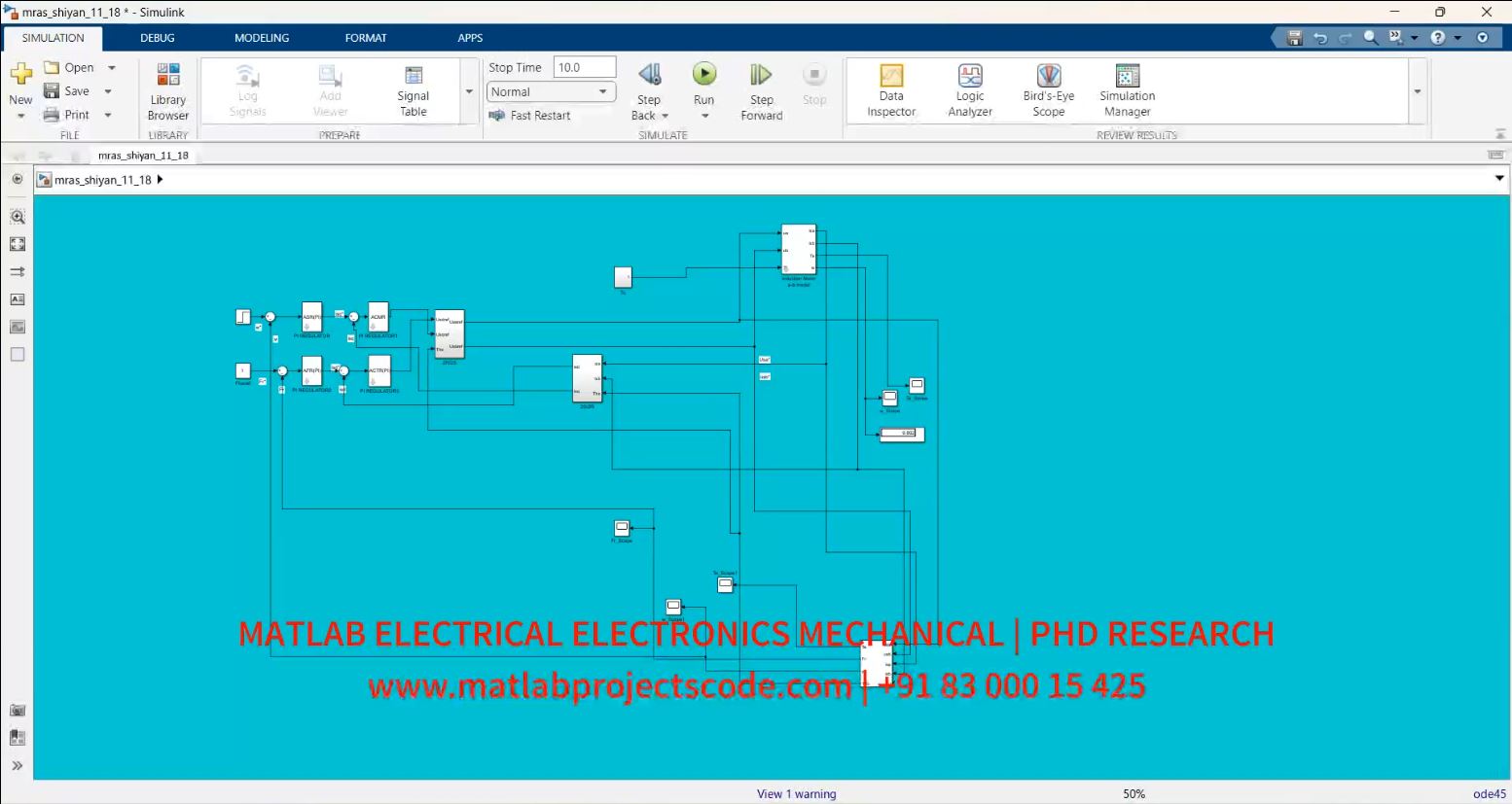Model Reference Adaptive Speed Control Of Induction Motor Matlab Electrical Simulation project thumbnail image