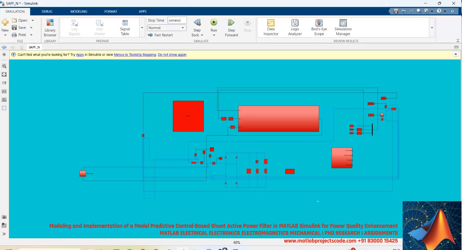 Modeling And Implementation Of A Model Predictive Control-Based Shunt Active Power Filter In Matlab Simulink For Power Quality Enhancement project thumbnail image