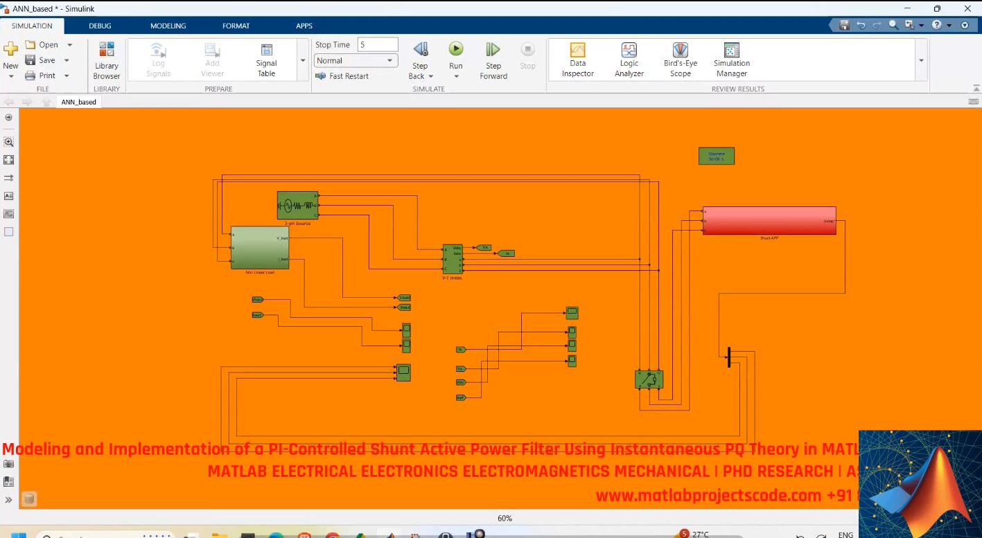 Modeling And Implementation Of A Pi-Controlled Shunt Active Power Filter Using Instantaneous Pq Theory In Matlab Simulink project thumbnail image