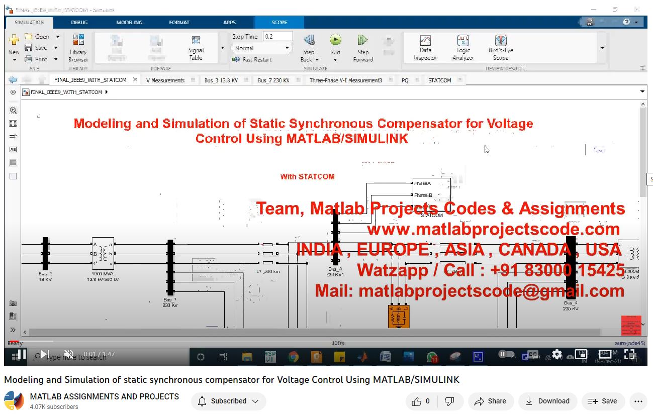 Modeling And Simulation Of Static Synchronous Compensator For Voltage Control Using Matlab_Simulink-Matlab Simulink-Electrical Assignments-Projects-Phd Research project thumbnail image