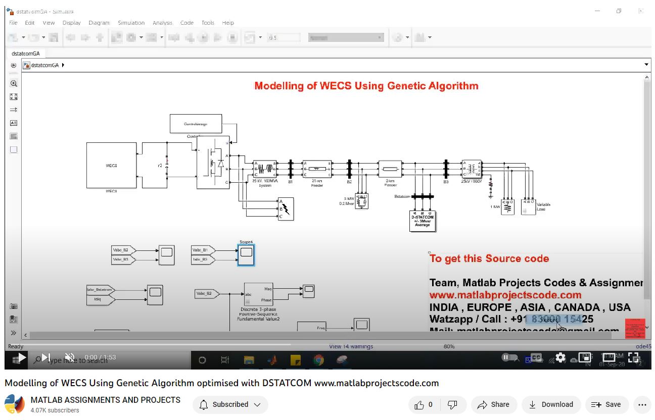 Modelling Of Wecs Using Genetic Algorithm Optimised With Dstatcom-Matlab Simulink-Electrical Assignments-Projects-Phd Research project thumbnail image