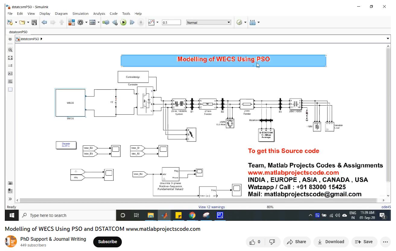 Modelling Of Wecs Using Pso And Dstatcom-Matlab Simulink-Electrical Assignments-Projects-Phd Research project thumbnail image