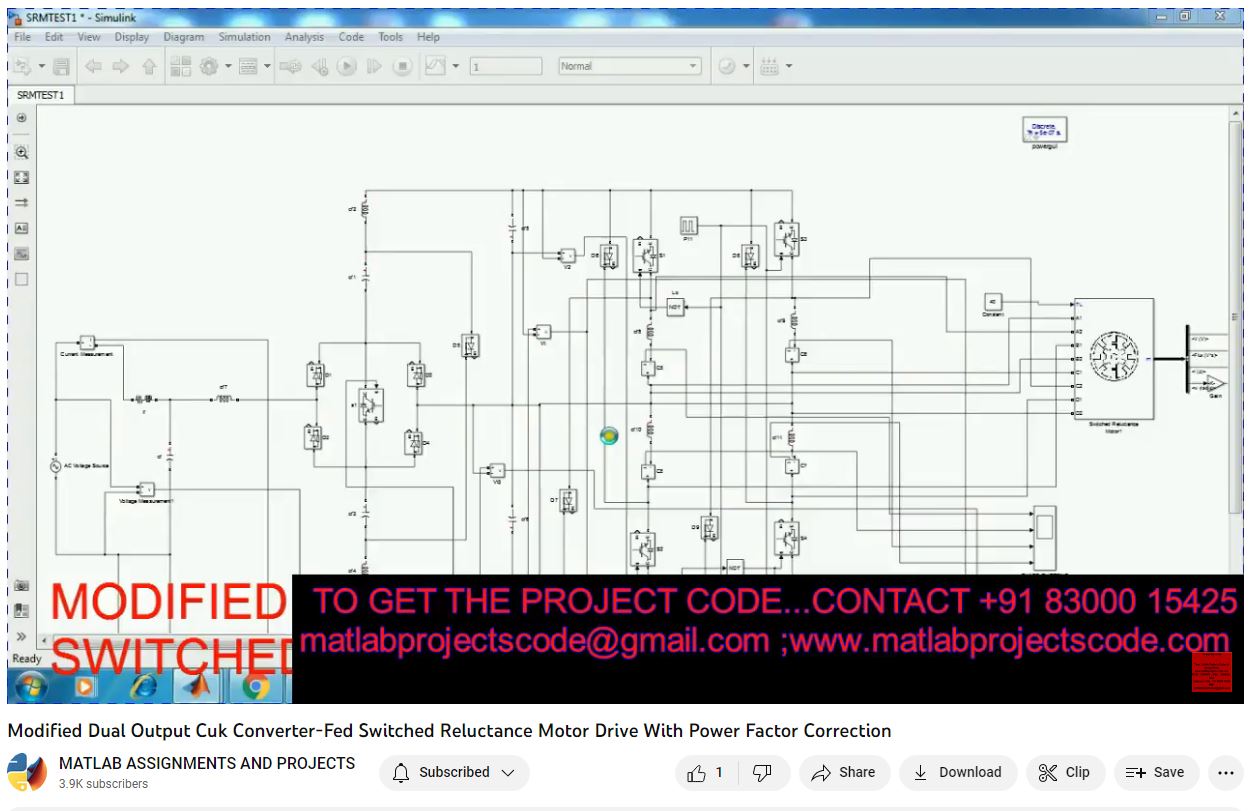 Modified Dual Output Cuk Converter-Fed Switched Reluctance Motor Drive With Power Factor Correction project thumbnail image