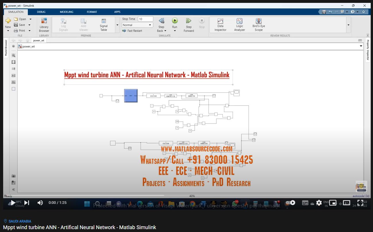 Mppt Wind Turbine Ann - Artifical Neural Network - Matlab Simulink project thumbnail image