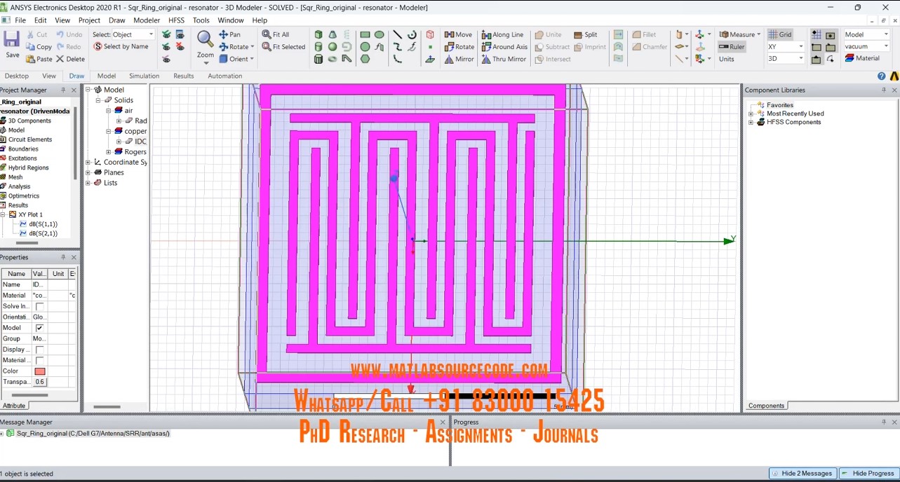 Multiband Negative Permittivity Metamaterial Based Resonator-Antenna Hfss Project project thumbnail image